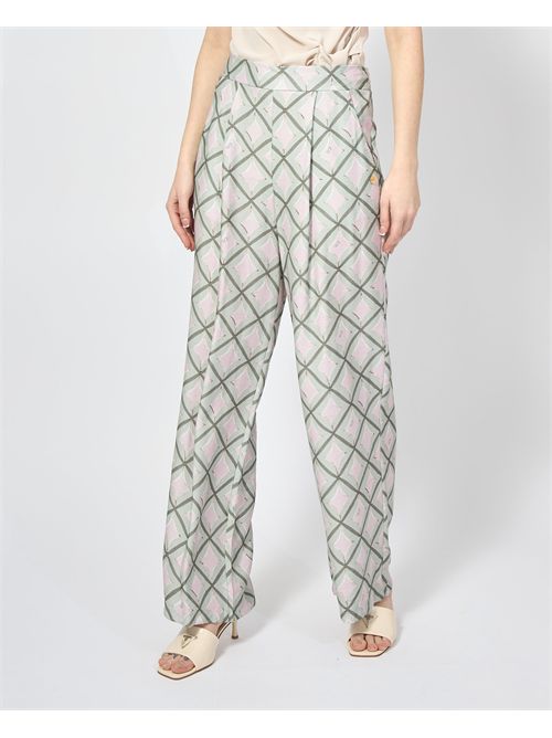 Pantalon Palazzo à taille élastique Yes Zee YES ZEE | P349-YY002935